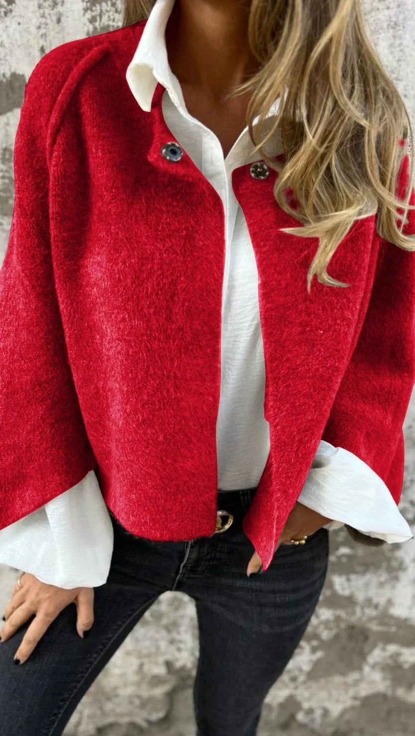 Celeste™ | Round-neck Coat | Red / S | Toronty Ottawa