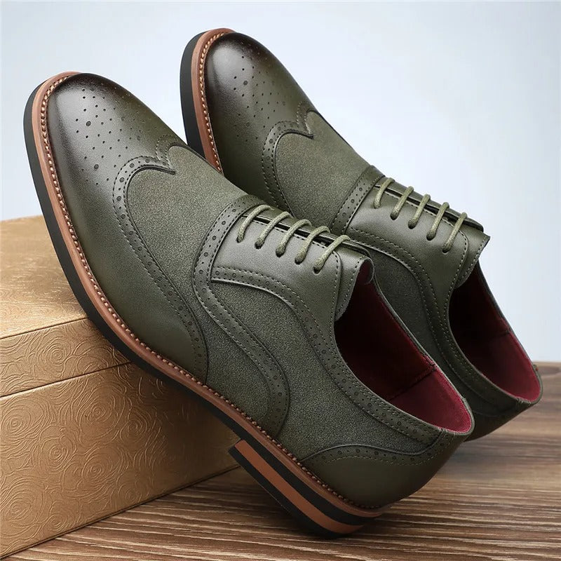 Kingsley™ Two-Tone Brogue™ | Sharp Style | Olive Gray / 7 | Toronty Ottawa