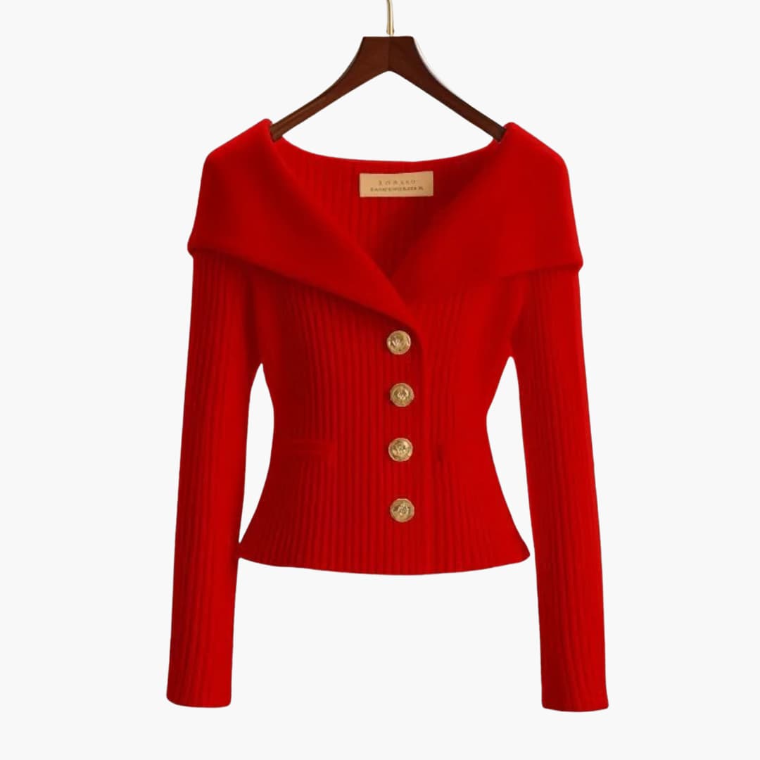 Kim™ | Button-up Cardigan | Red / One Size Fits All | Toronty Ottawa