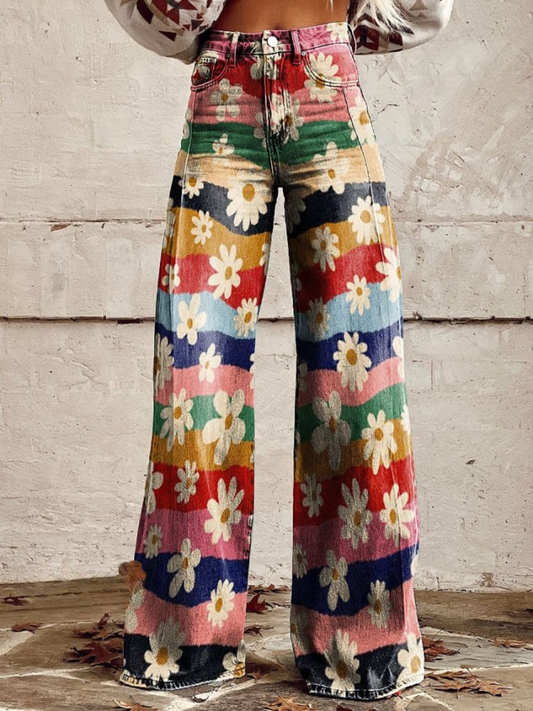 Ava - Retro Floral Pants