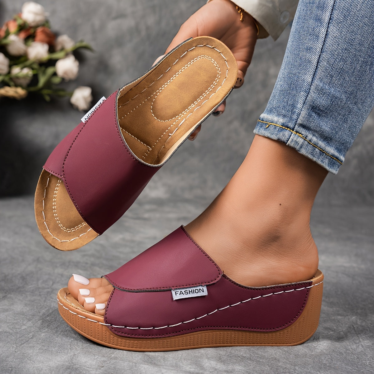 Chantal – Easy Elegance Slip-On Sandals™ | Red / 5 | Toronty Ottawa