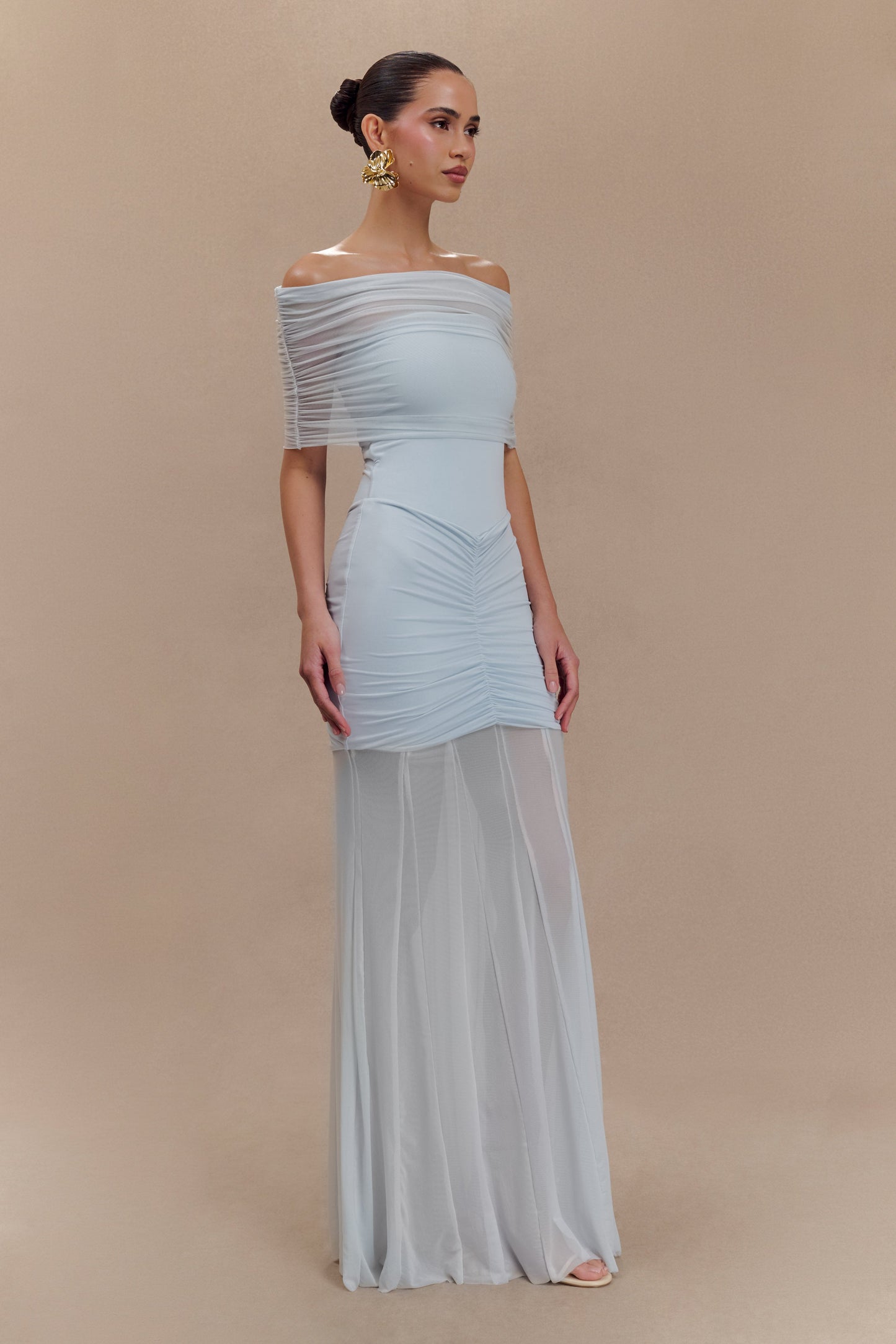 Harper Relaxed Off-Shoulder Soft-Drape Maxi Dress