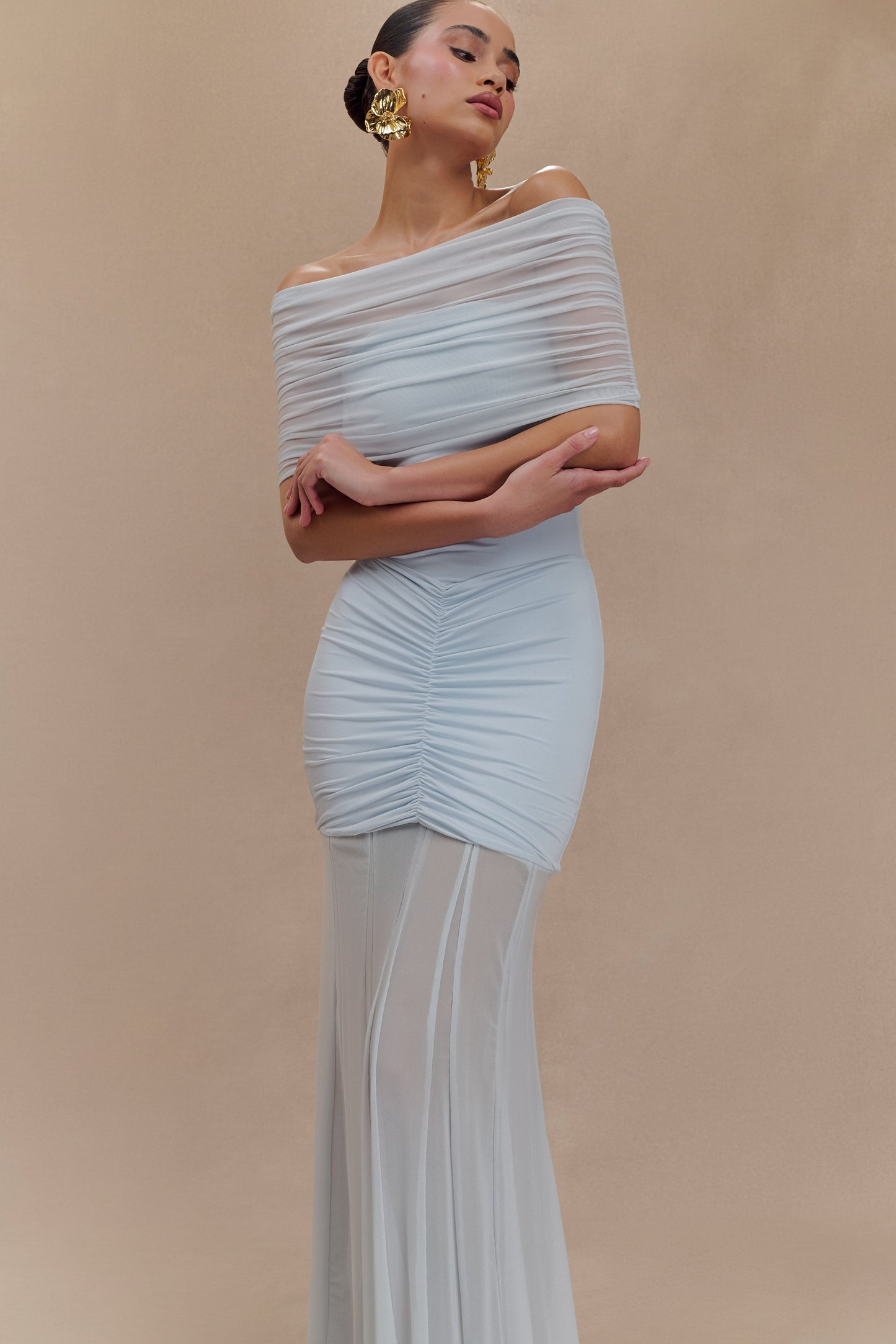 Harper Relaxed Off-Shoulder Soft-Drape Maxi Dress