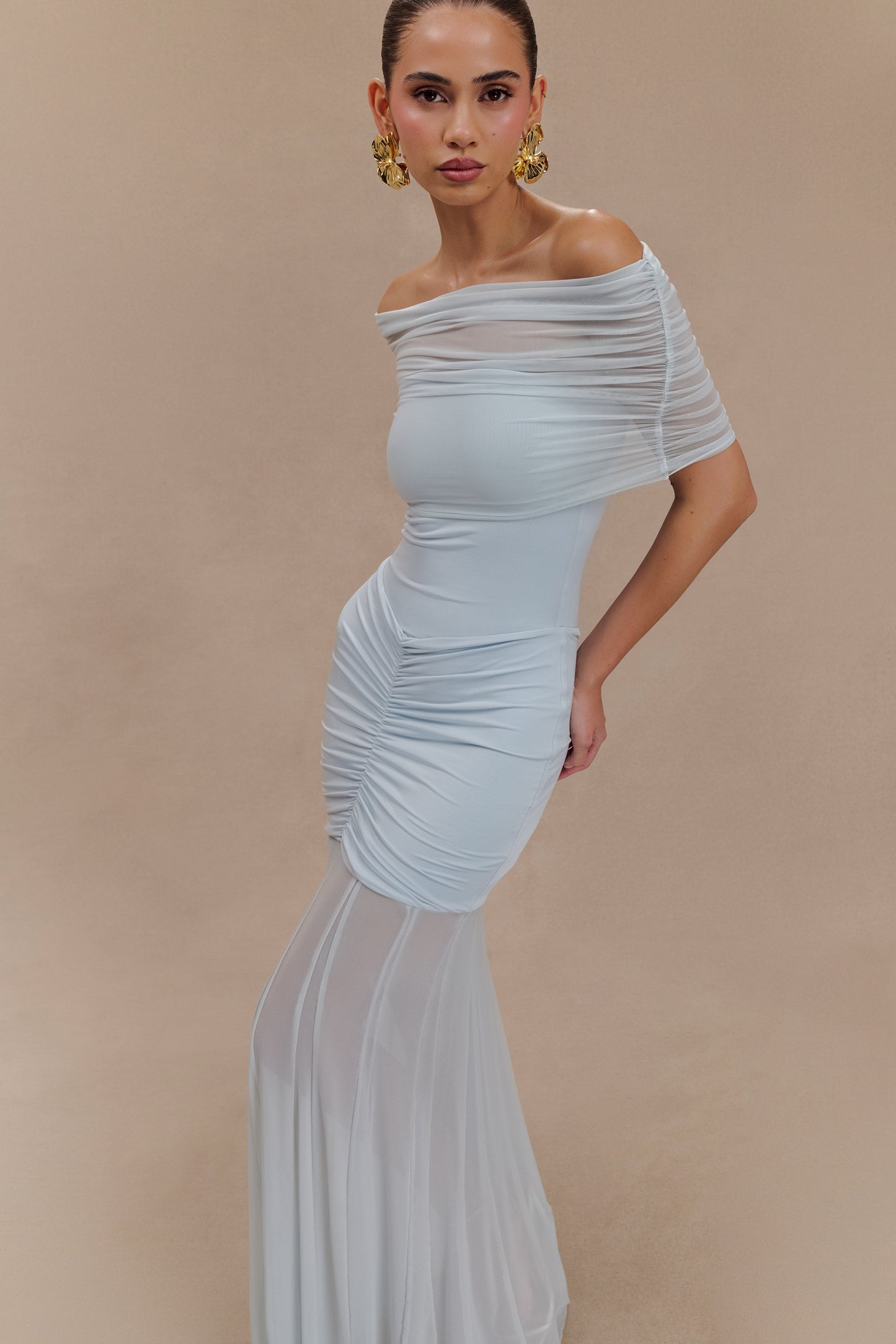 Harper Relaxed Off-Shoulder Soft-Drape Maxi Dress