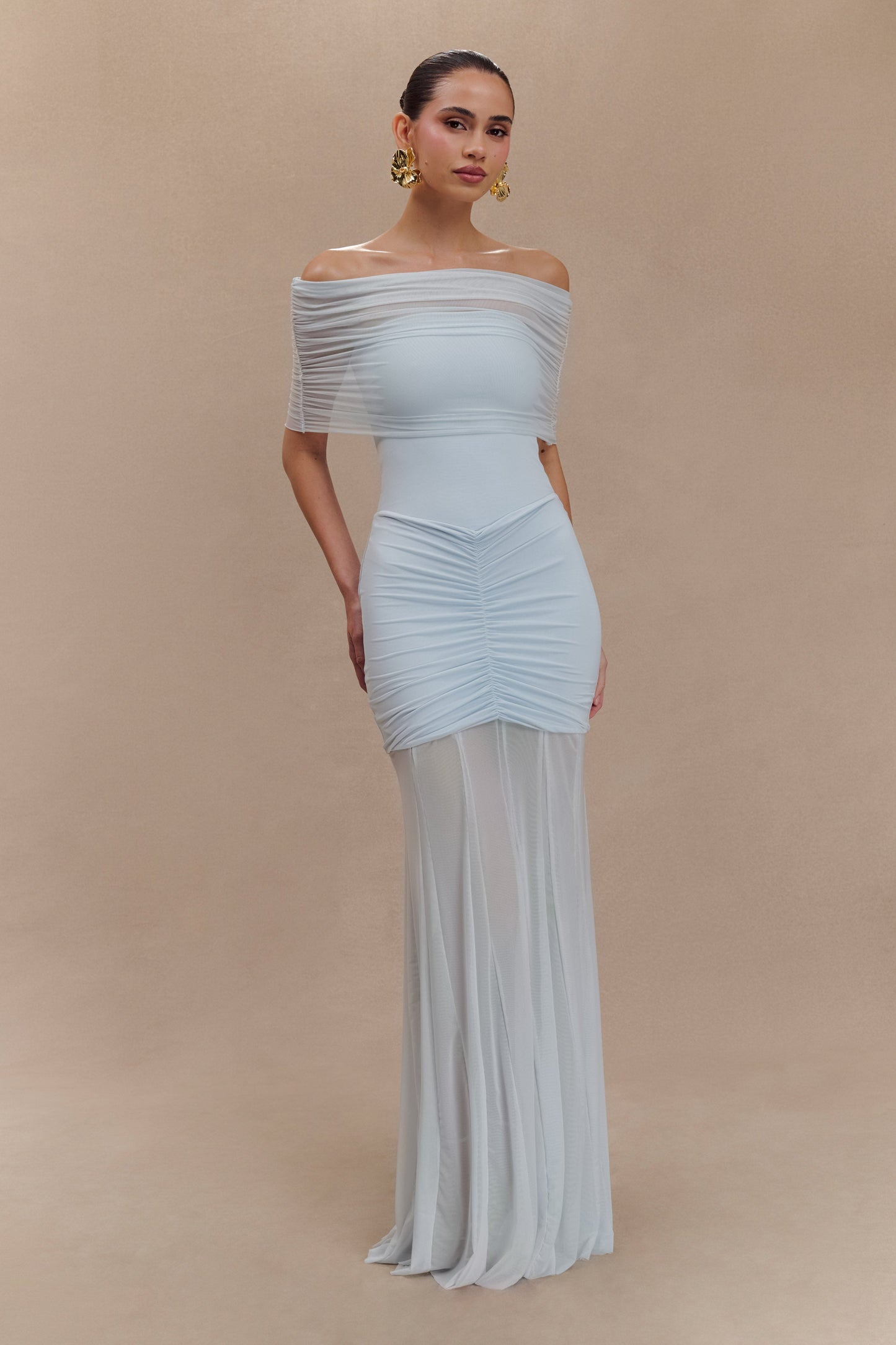 Harper Relaxed Off-Shoulder Soft-Drape Maxi Dress