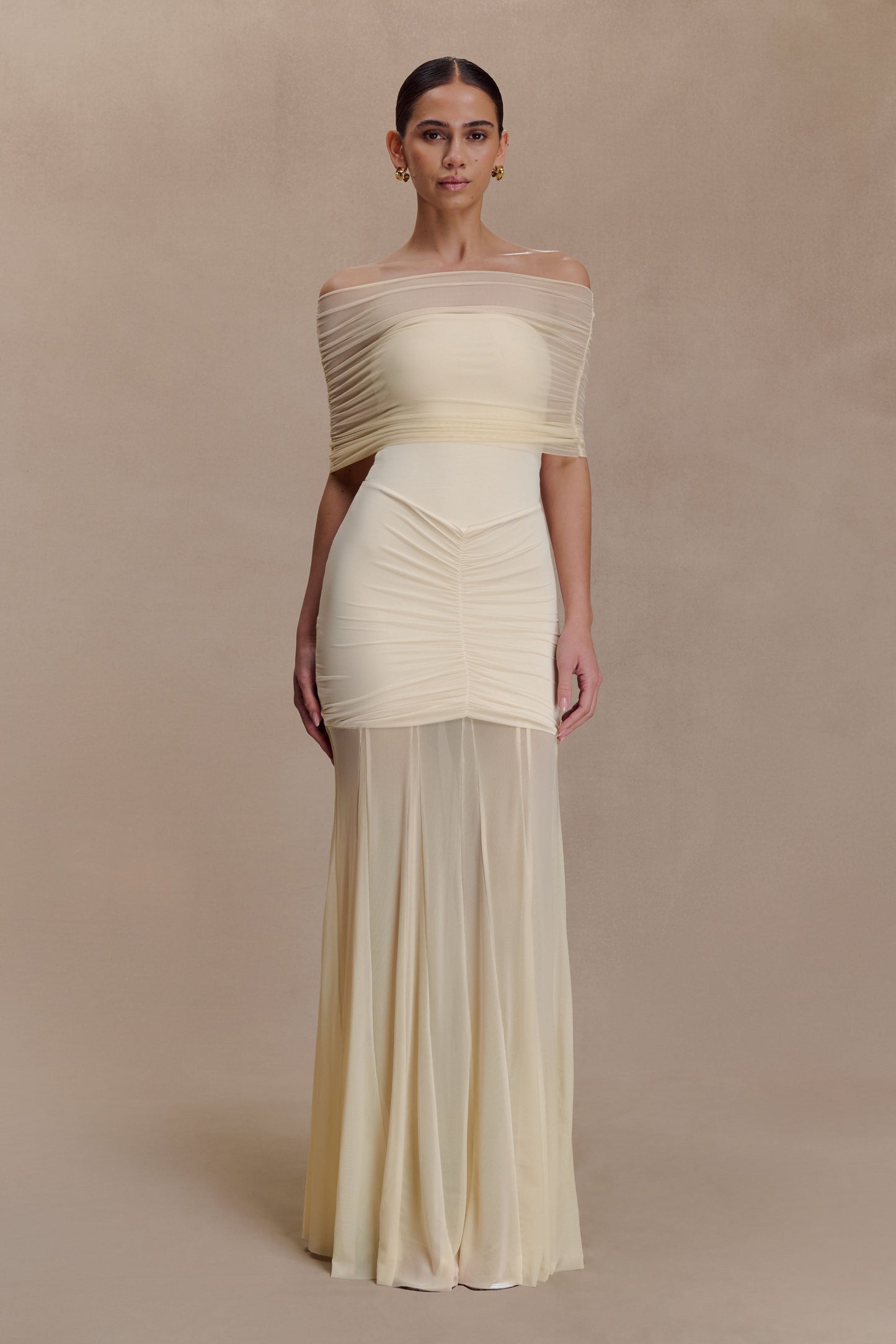 Liora Relaxed Off-Shoulder Soft-Drape Maxi Dress