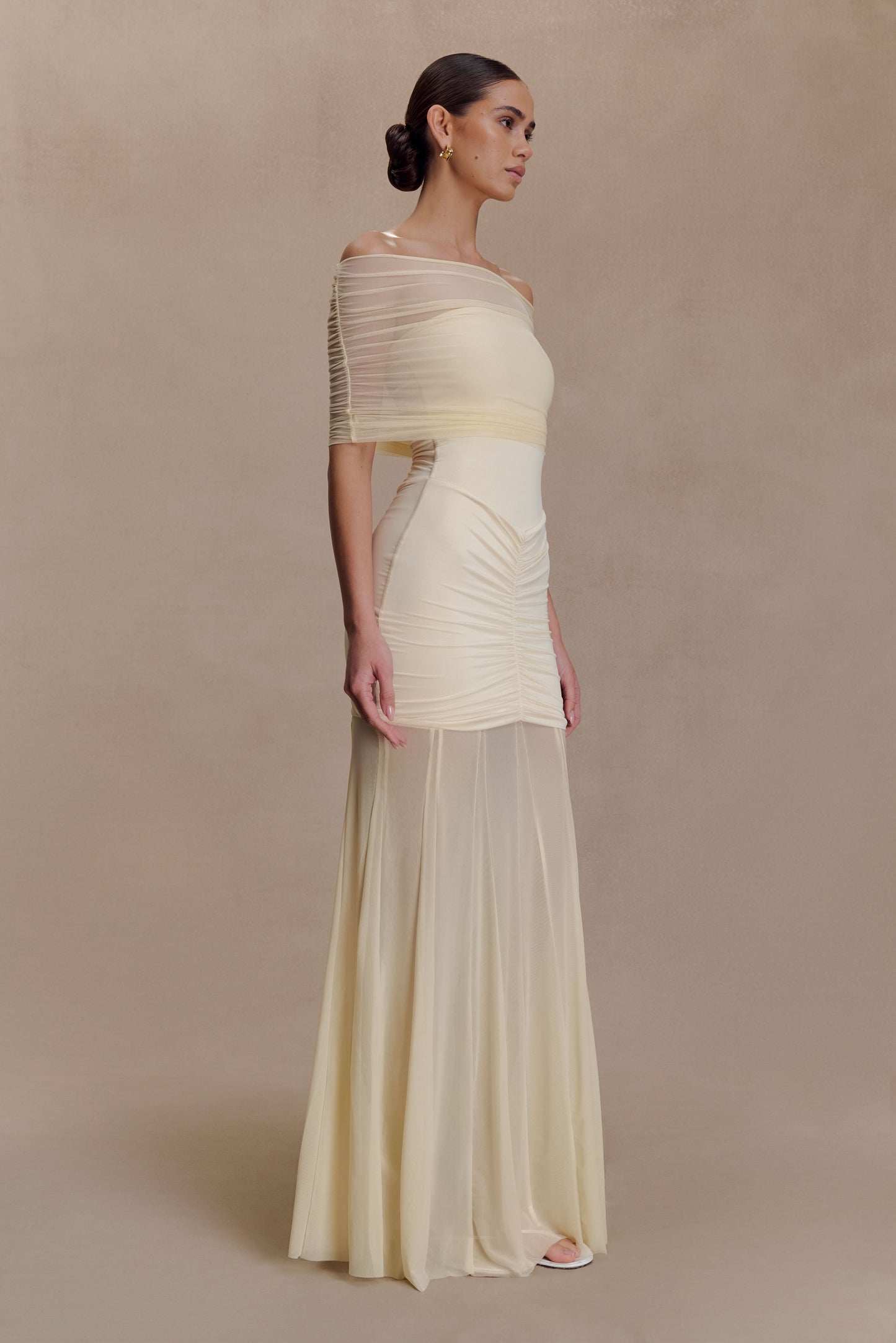 Liora Relaxed Off-Shoulder Soft-Drape Maxi Dress