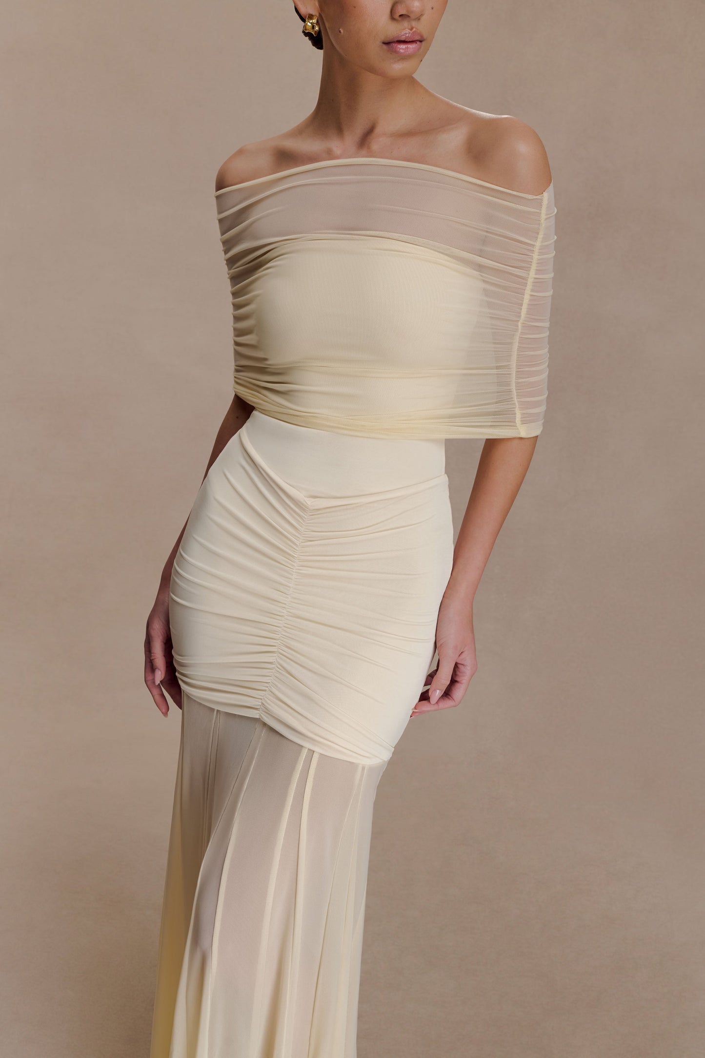 Liora Relaxed Off-Shoulder Soft-Drape Maxi Dress