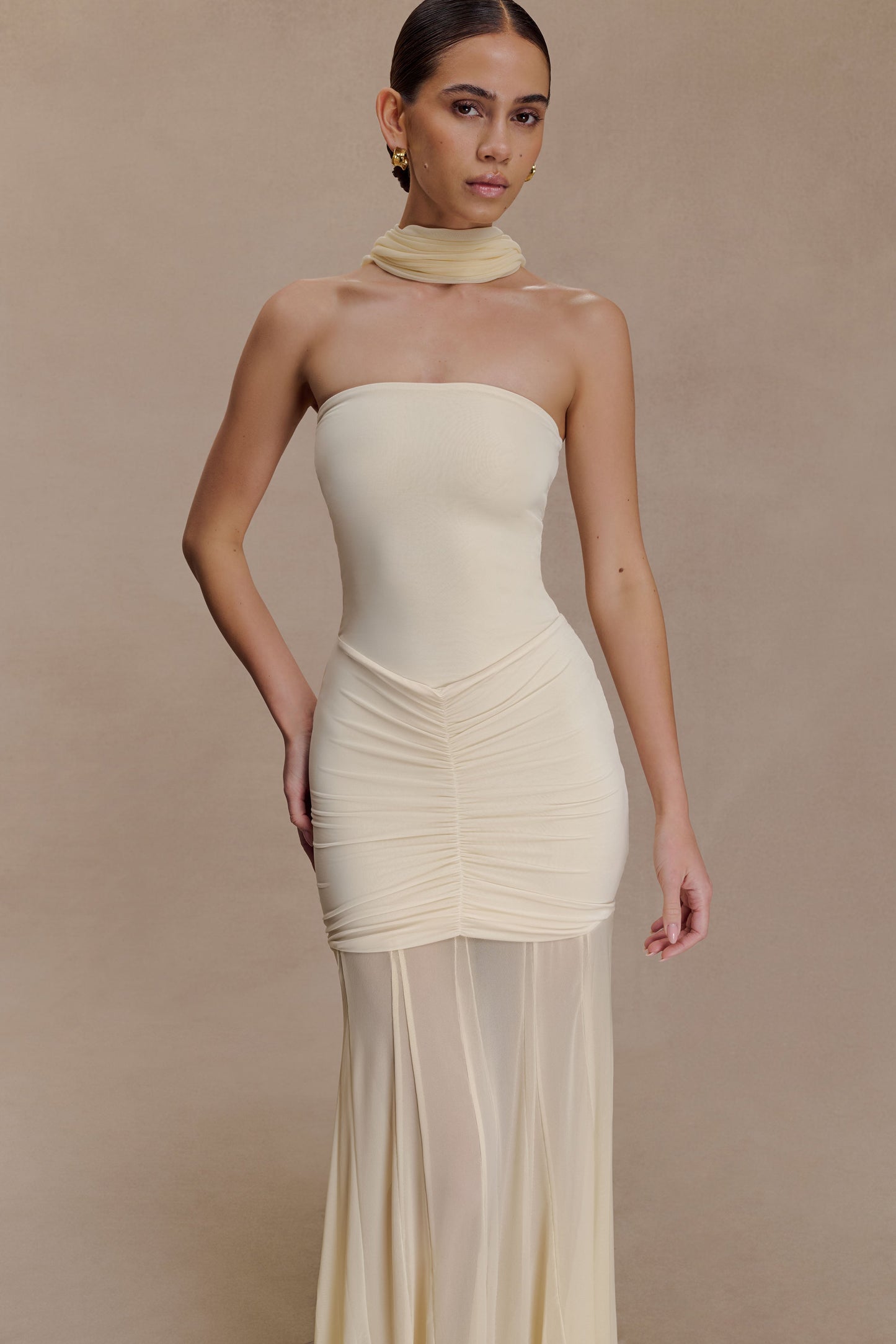 Liora Relaxed Off-Shoulder Soft-Drape Maxi Dress