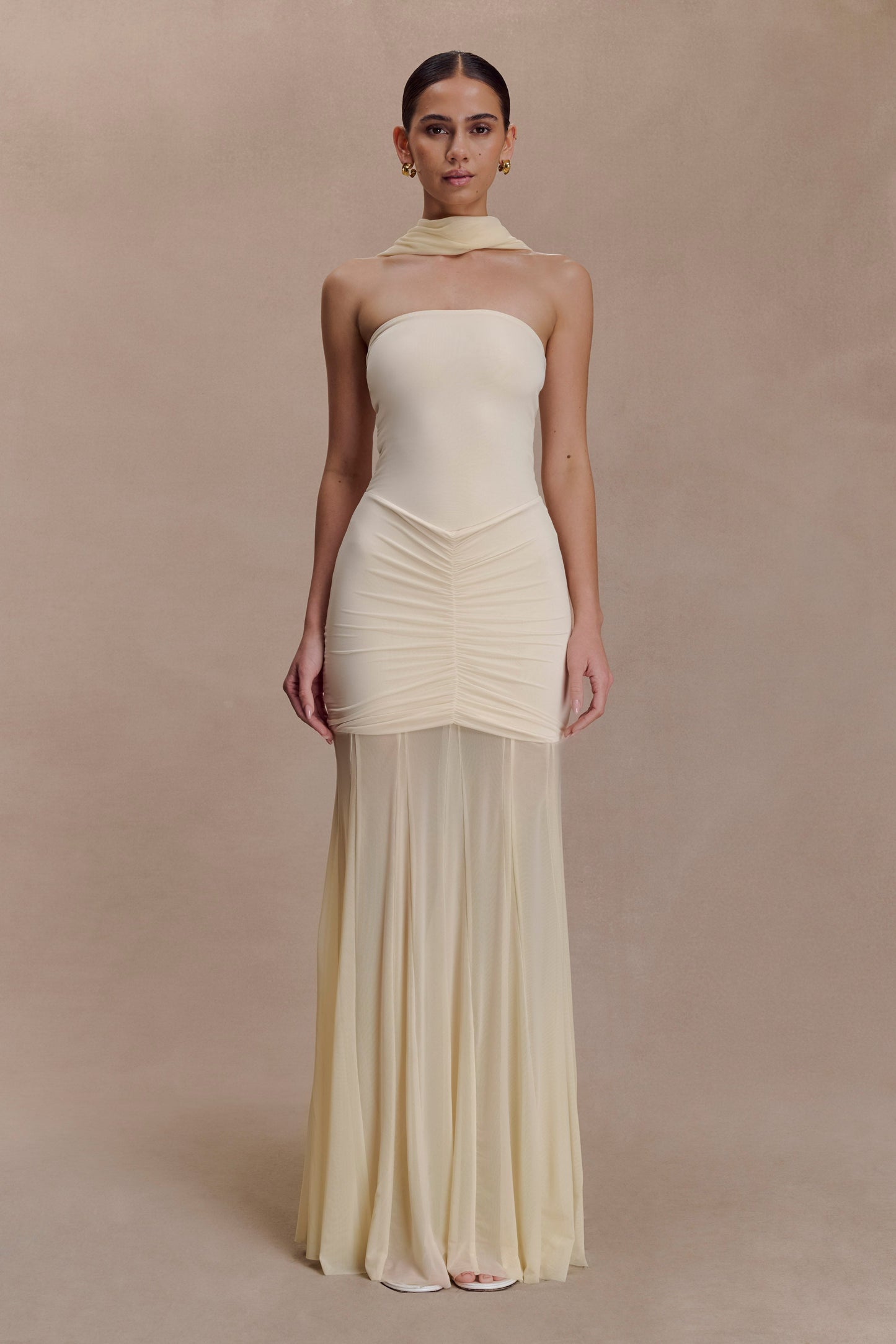 Liora Relaxed Off-Shoulder Soft-Drape Maxi Dress