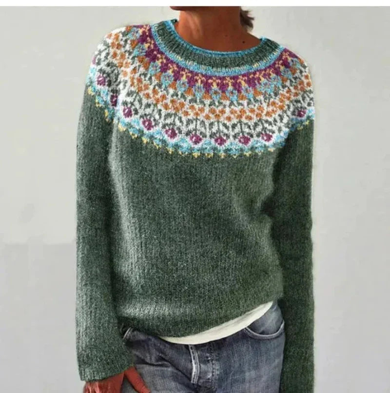 Yasmine™ | Autumn Sweater | Gray / Floral / S | Toronty Ottawa