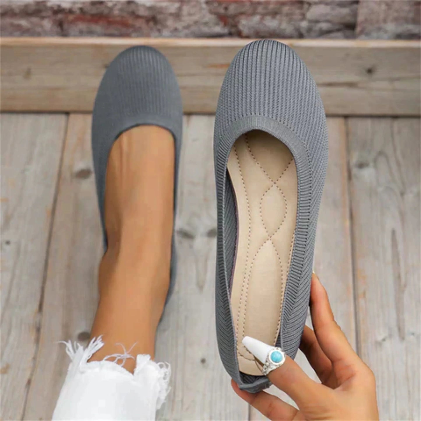 Rosalie Flat-Sole Slip-On Shoes