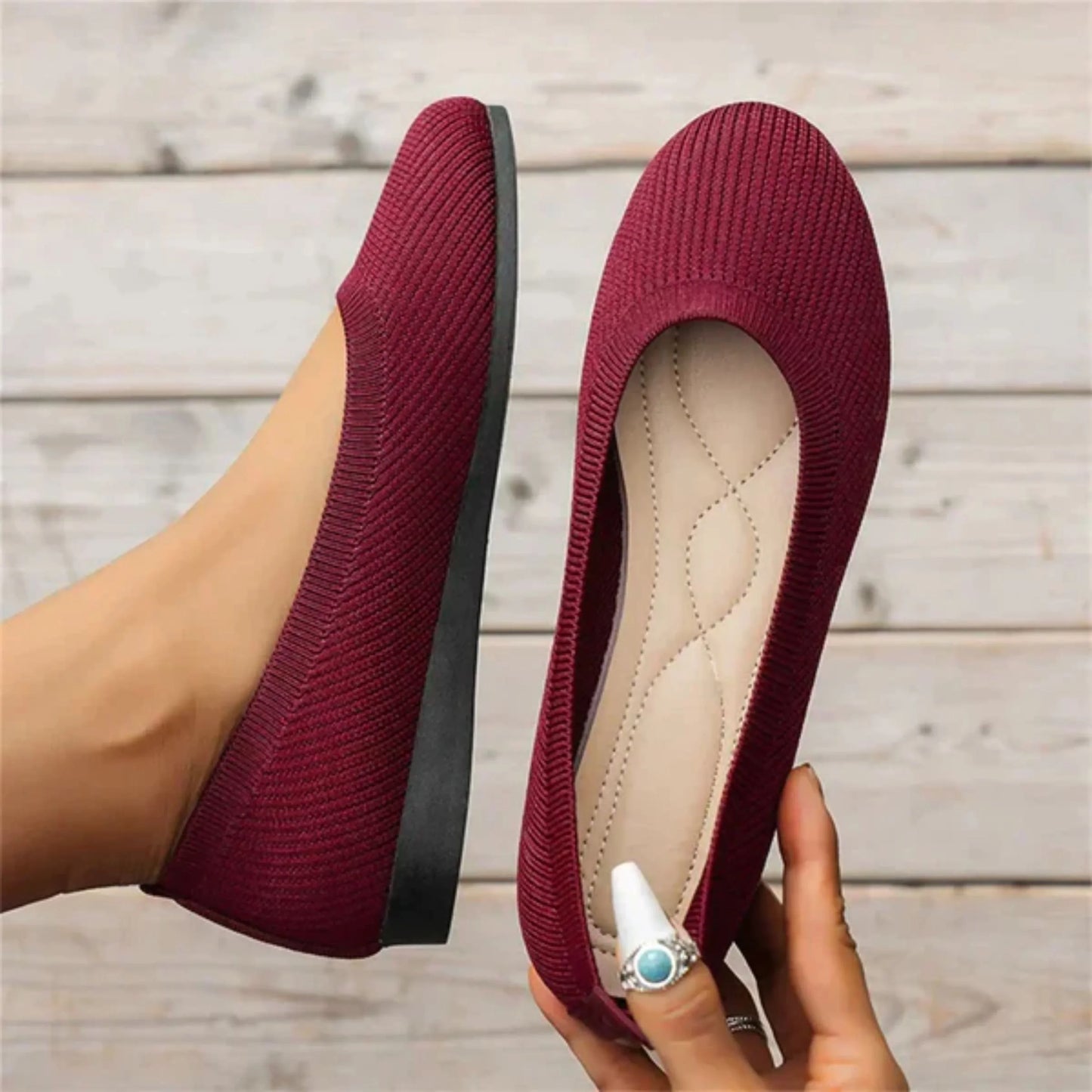 Rosalie Flat-Sole Slip-On Shoes