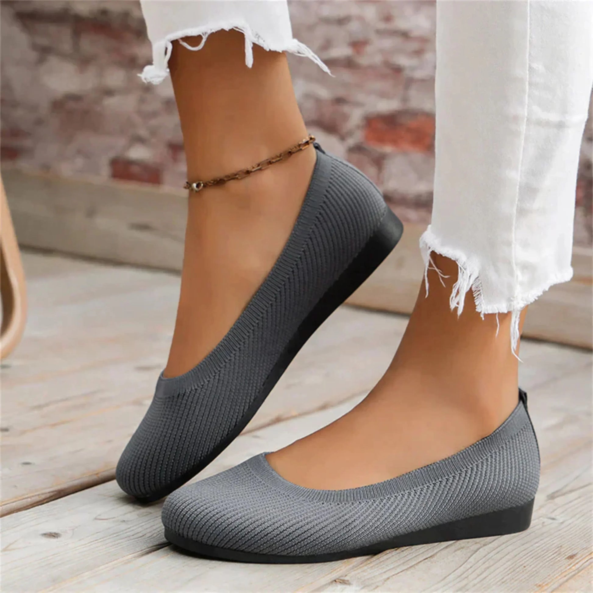 Rosalie Flat-Sole Slip-On Shoes