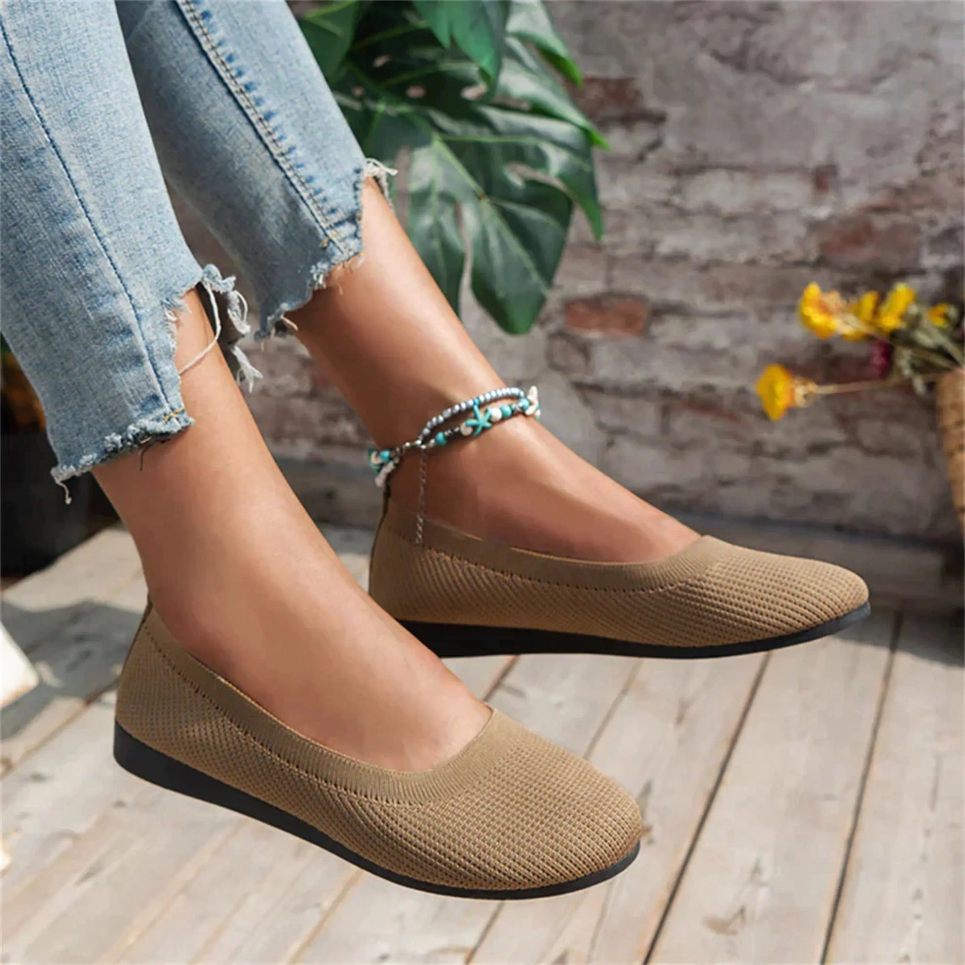 Rosalie Flat-Sole Slip-On Shoes