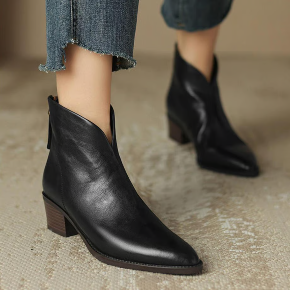 Anita Luxe Low-Heel Ankle Boots