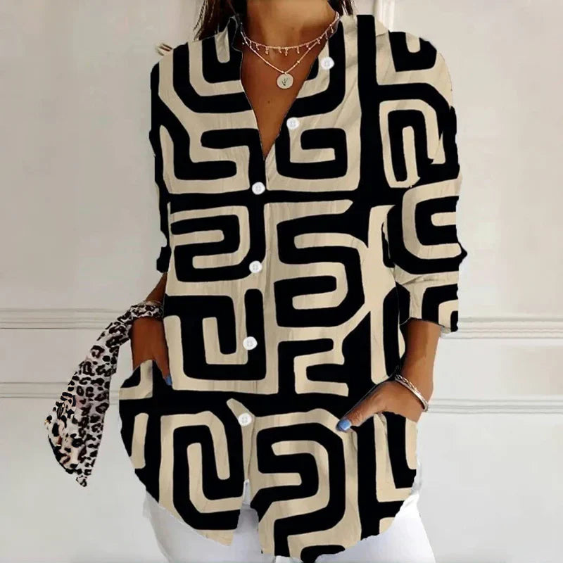 Jenna™ | Everyday Blouse | Geometric print / S | Toronty Ottawa
