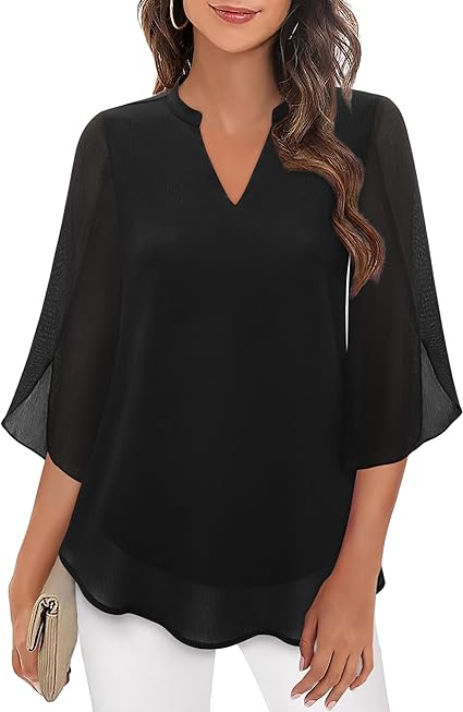 Olivia™ | Split-Sleeve Blouse | Black / S | Toronty Ottawa