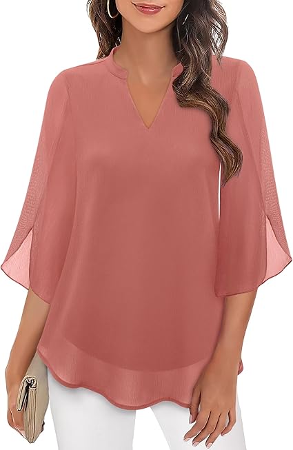 Olivia™ | Split-Sleeve Blouse | Pink / S | Toronty Ottawa