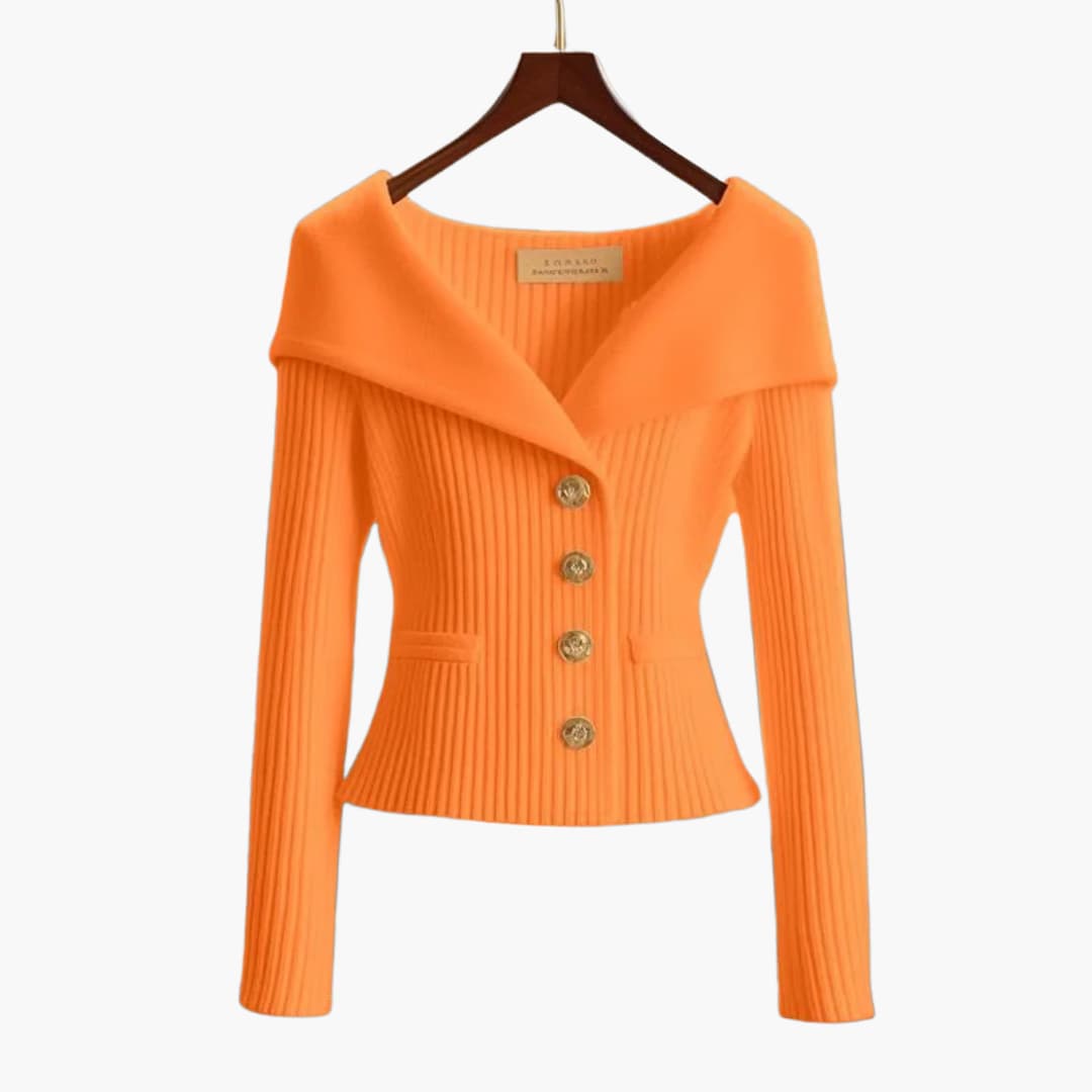 Kim™ | Button-up Cardigan | Orange / One Size Fits All | Toronty Ottawa