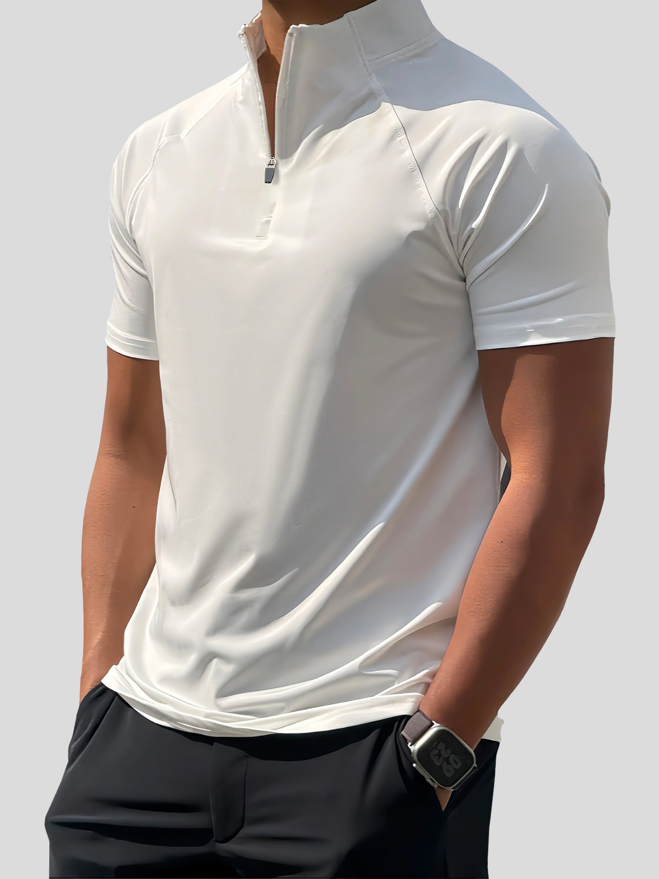 AeroFlex™ | Half-Zip Raglan | Classic Fit / White / S | Toronty Ottawa