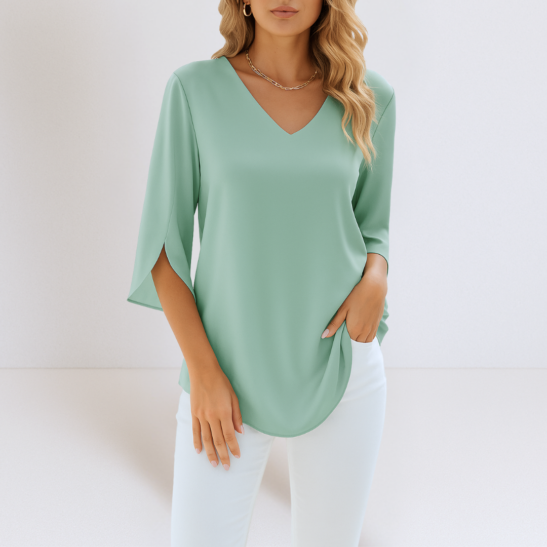 Celestia Breeze™ | Elegant Blouse | Green / S | Toronty Ottawa