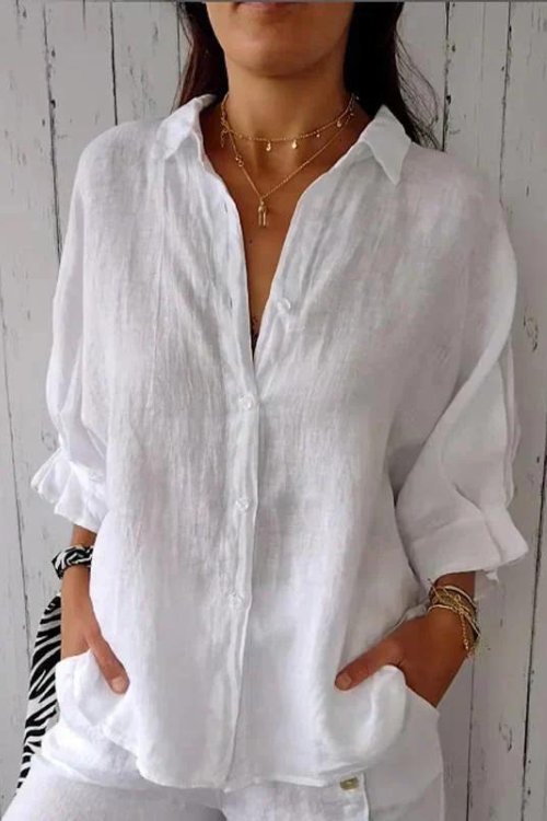Hannah™ | Button-Up Shirt | Blue / S | Toronty Ottawa