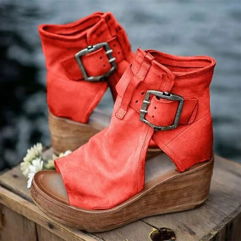 FerraLuxe™ | Suede Boots | Red / 4 | Toronty Ottawa