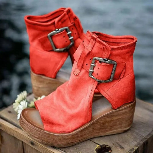 FerraLuxe™ | Suede Boots | Red / 4 | Toronty Ottawa