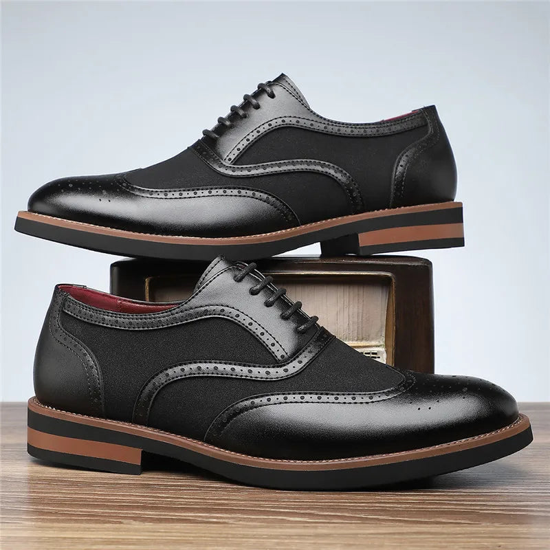 Kingsley™ Two-Tone Brogue™ | Sharp Style | Black / 7 | Toronty Ottawa