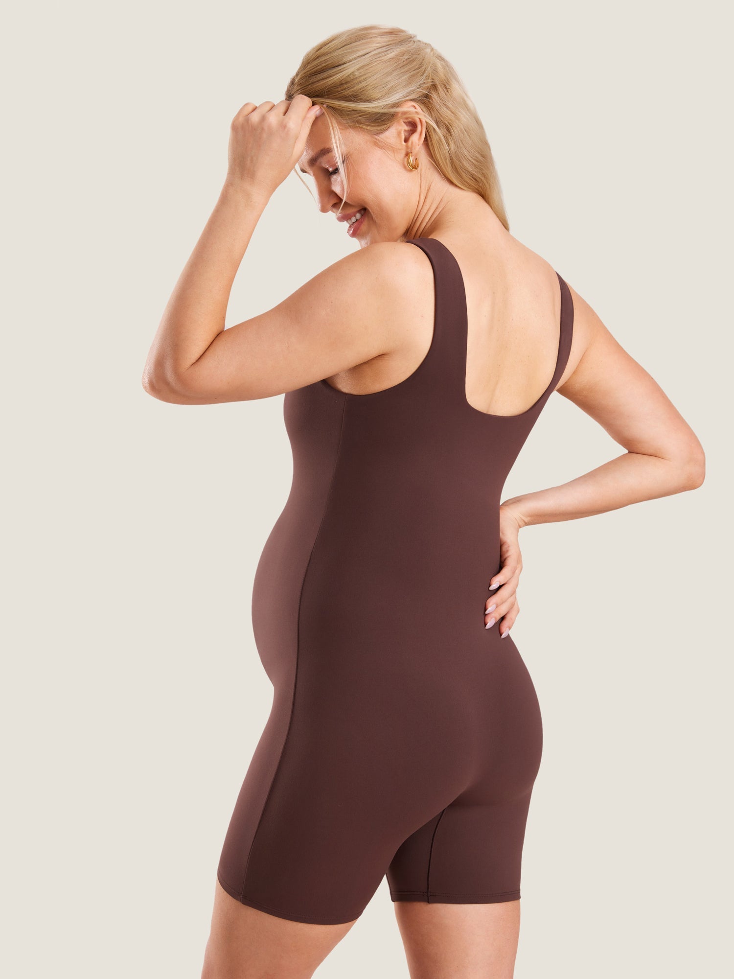 BellyBloom™ | Maternity Romper | Brown Purple / M | Toronty Ottawa