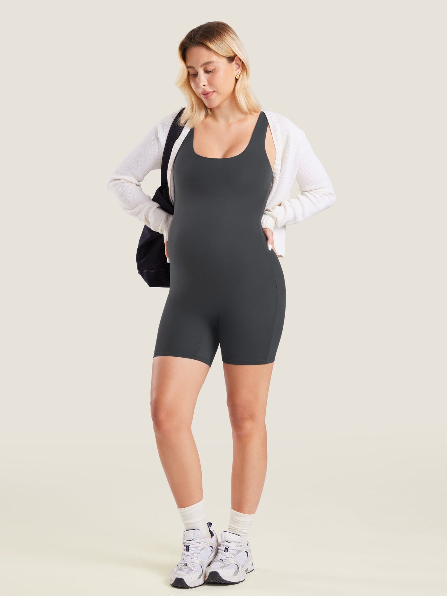BellyBloom™ | Maternity Romper | Brown Purple / M | Toronty Ottawa