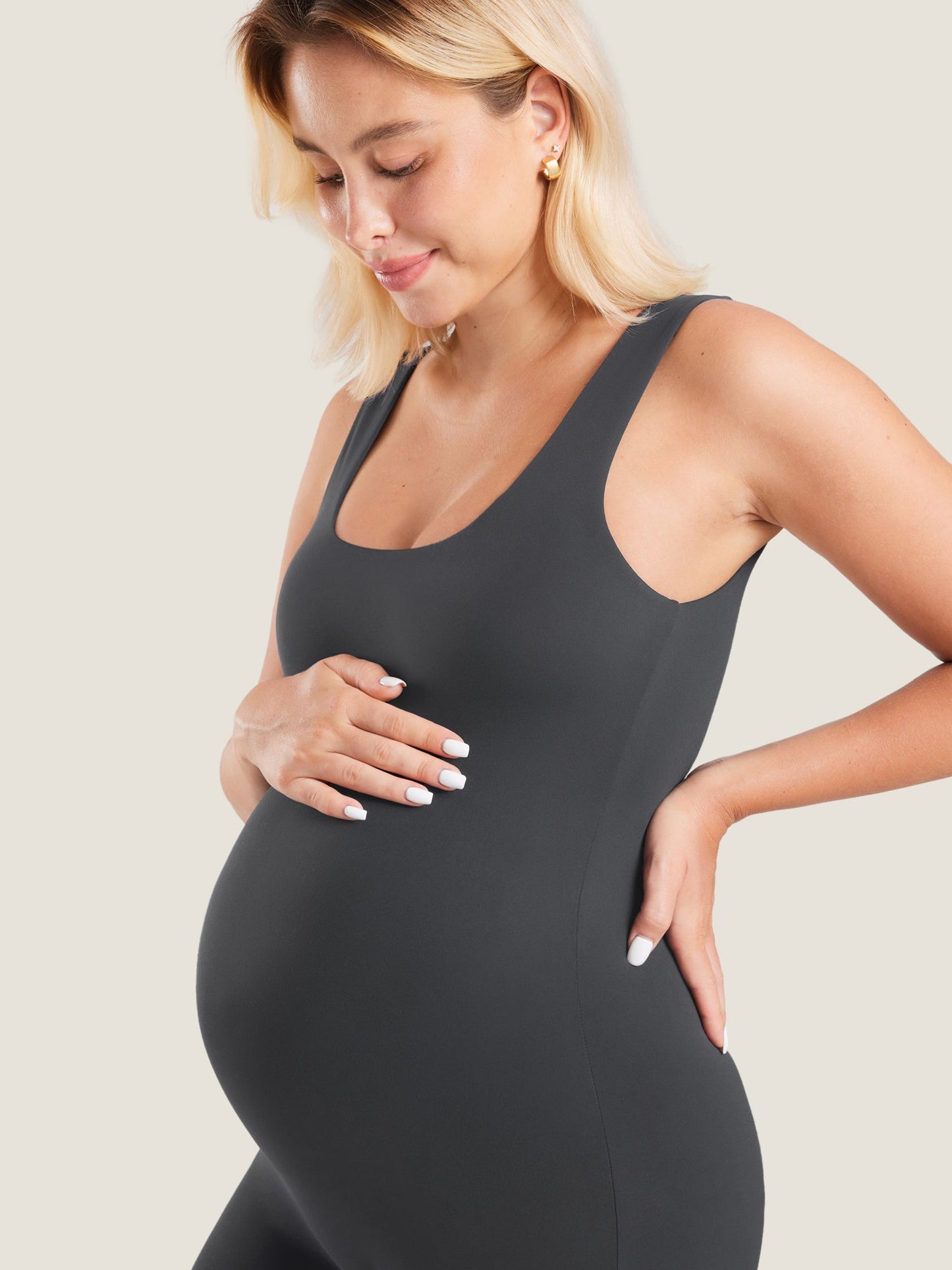 BellyBloom™ | Maternity Romper | Brown Purple / M | Toronty Ottawa