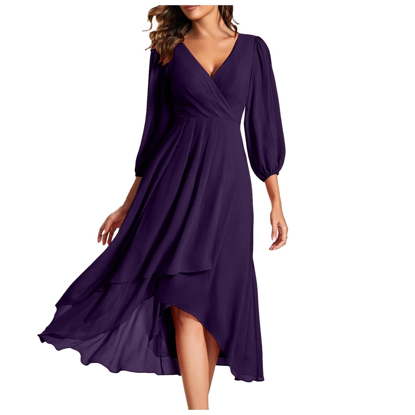 Vivienne™ | Elegant Dress | Dark Purple / S | Toronty Ottawa