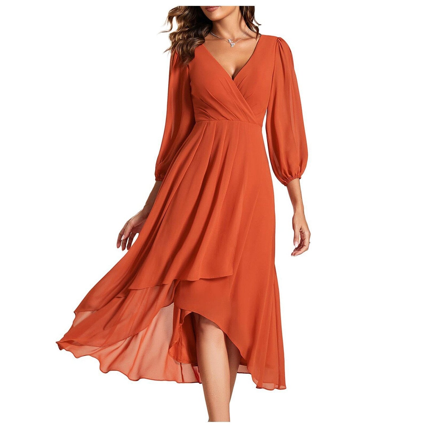 Vivienne™ | Elegant Dress | Orange / S | Toronty Ottawa