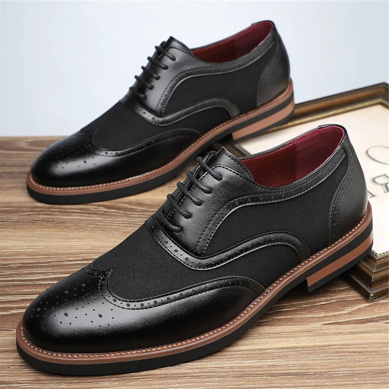 Kingsley™ Two-Tone Brogue™ | Sharp Style | Black / 7 | Toronty Ottawa