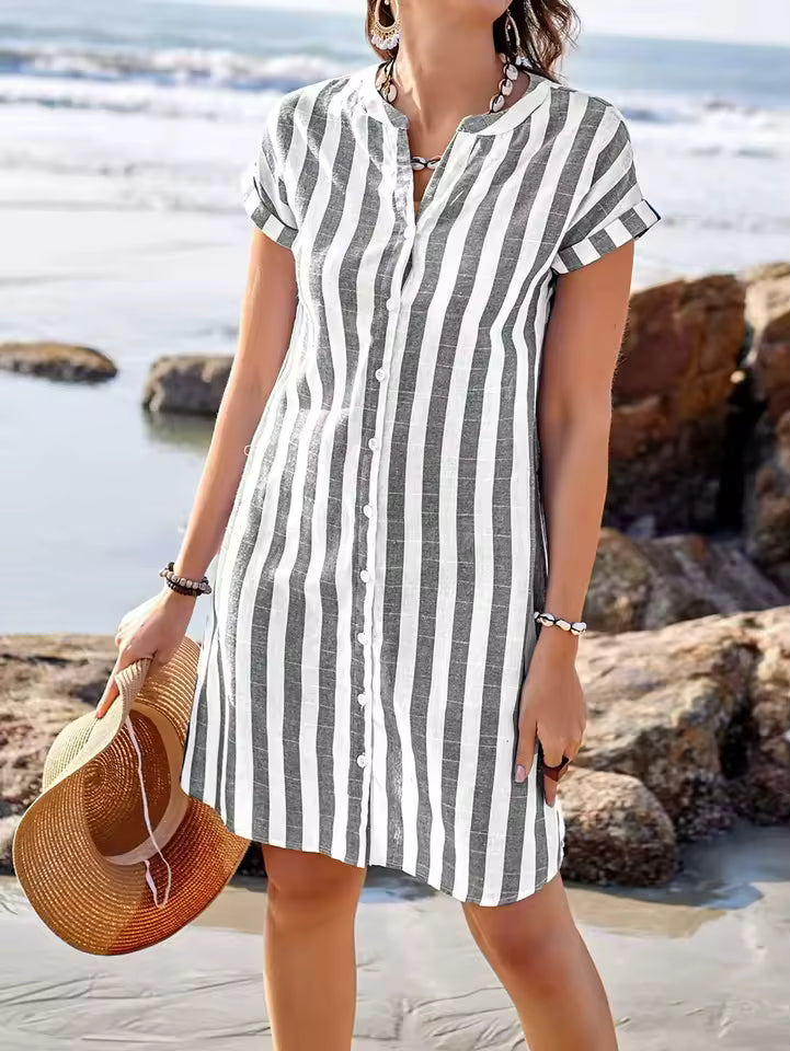Marina™ | Stripe Shirt | Pebble Grey Stripe / S | Toronty Ottawa