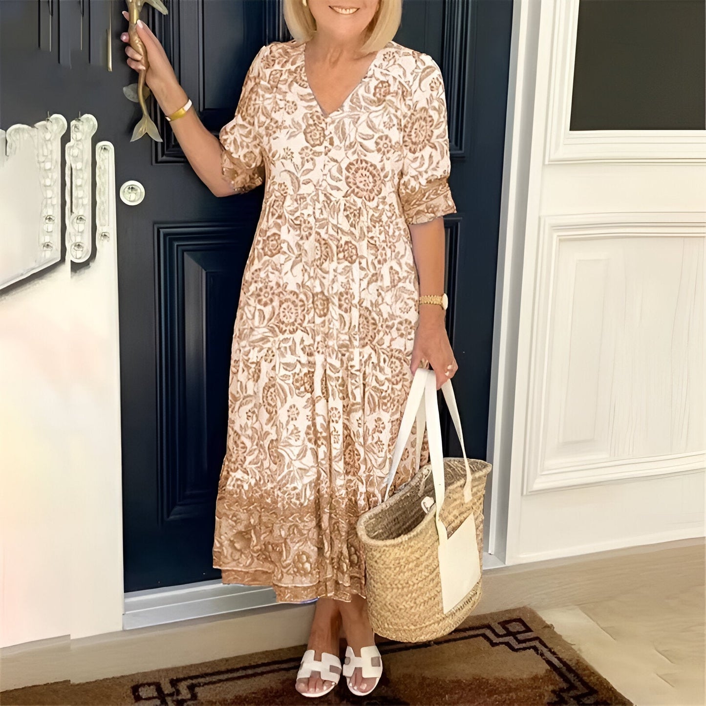 Valeria™ | Maxi Dress | Beige / S (8-10) | Toronty Ottawa