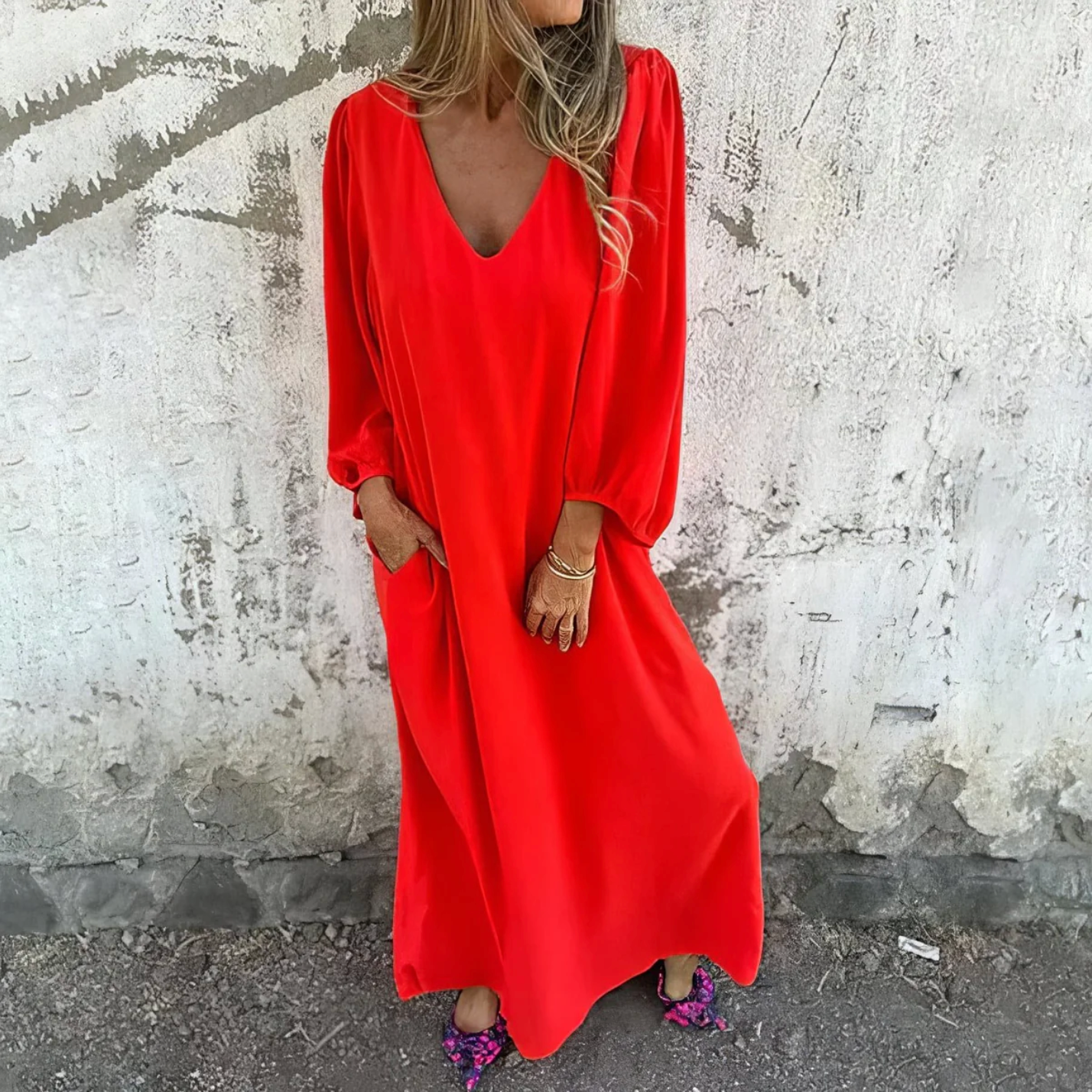 Elise™ | Casual Dress | Red / S | Toronty Ottawa