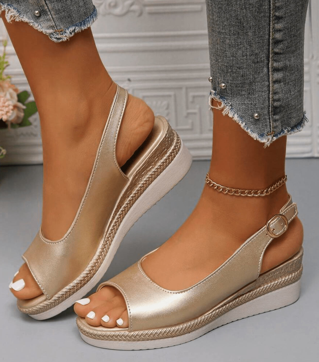 Solevera™ | Espadrille Sandals | Gold / 5 | Toronty Ottawa