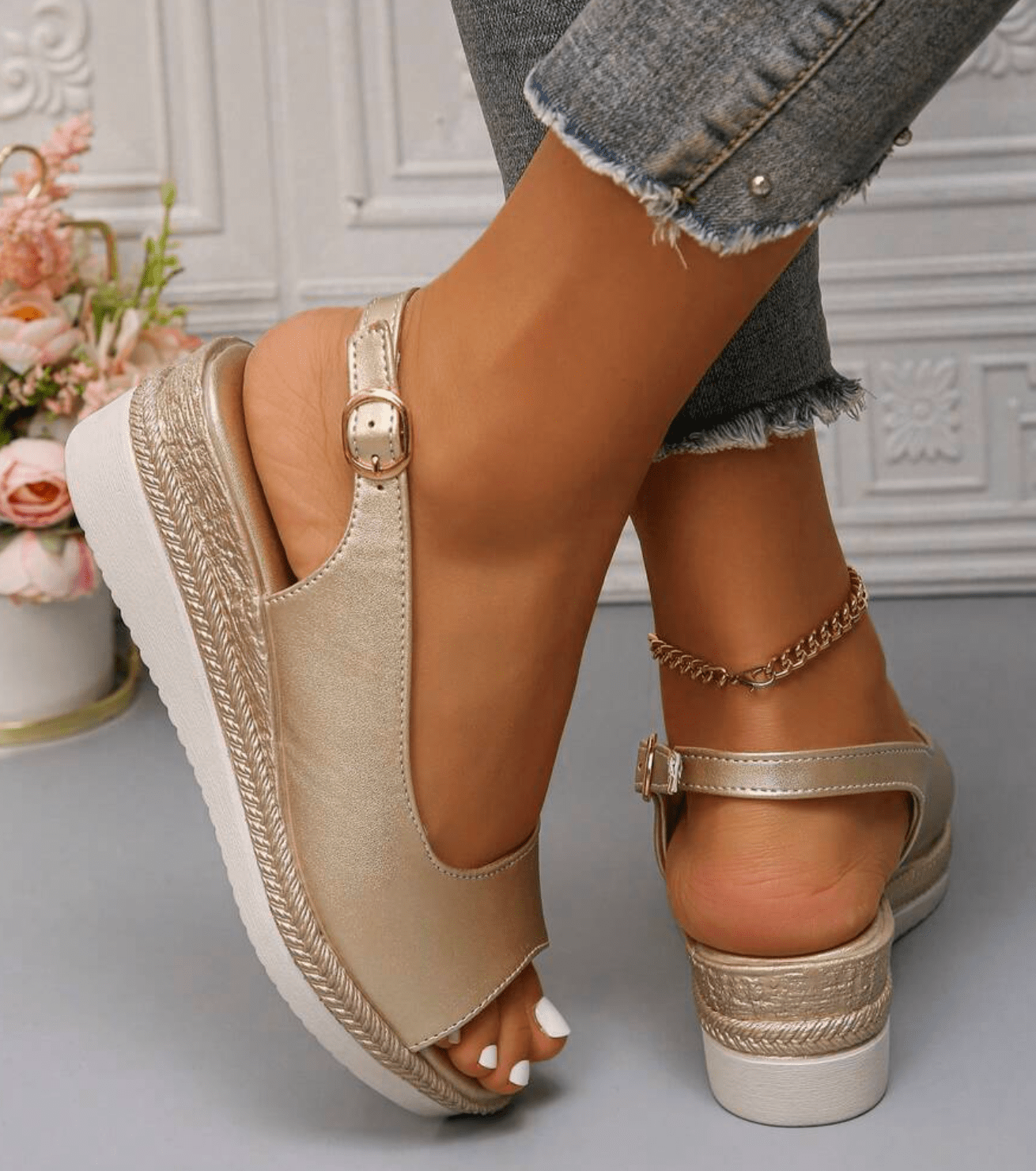 Solevera™ | Espadrille Sandals | Gold / 5 | Toronty Ottawa