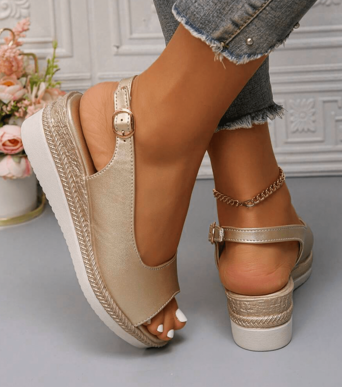 Solevera™ | Espadrille Sandals | Gold / 5 | Toronty Ottawa