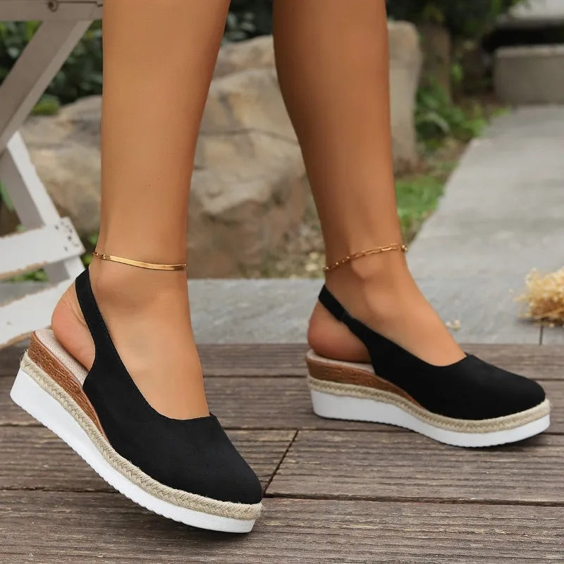 OrthaLuxe™ Sandals™ | Orthopedic Support | Black / 5 | Toronty Ottawa