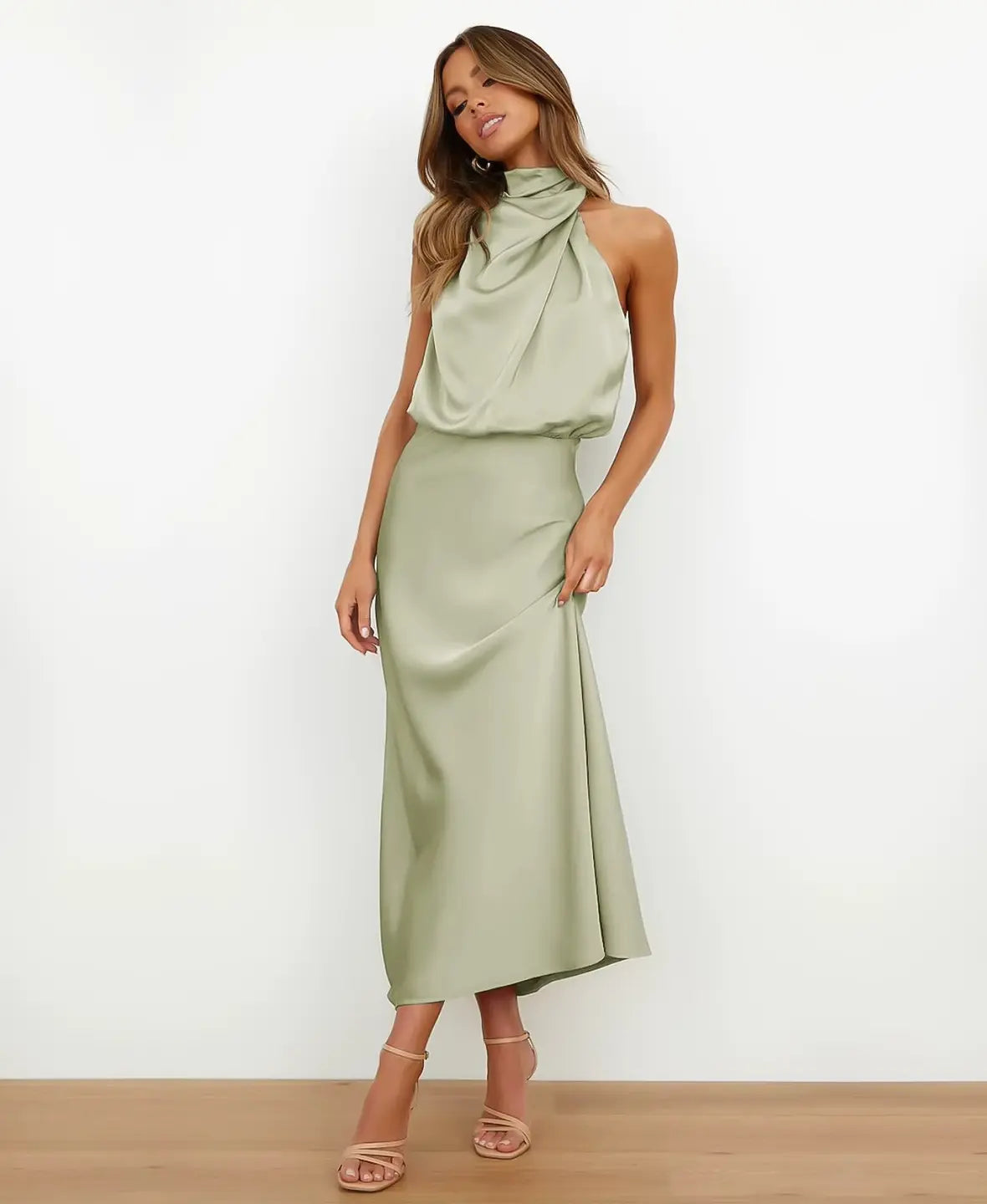 Nadine™ | Midi Dress | Light Green / S | Toronty Ottawa