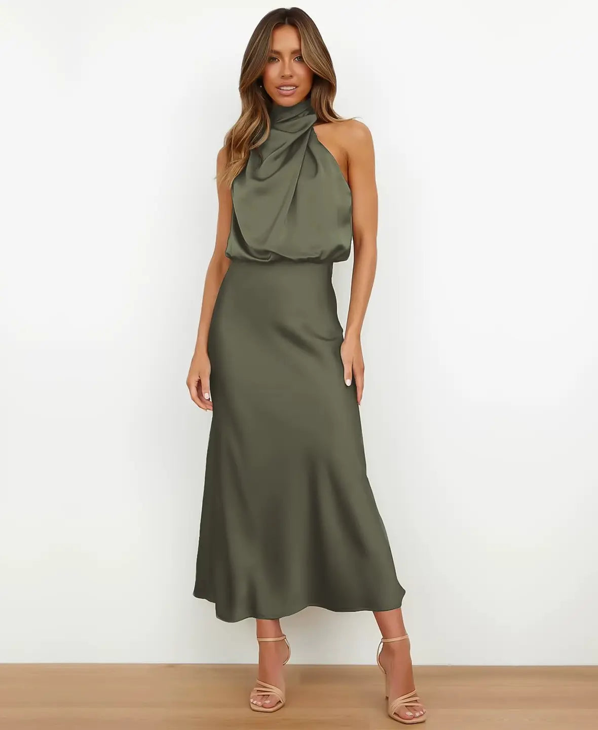 Nadine™ | Midi Dress | Olive Green / S | Toronty Ottawa