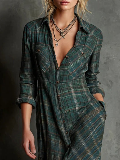 Elle - Checkered Maxi-Dress
