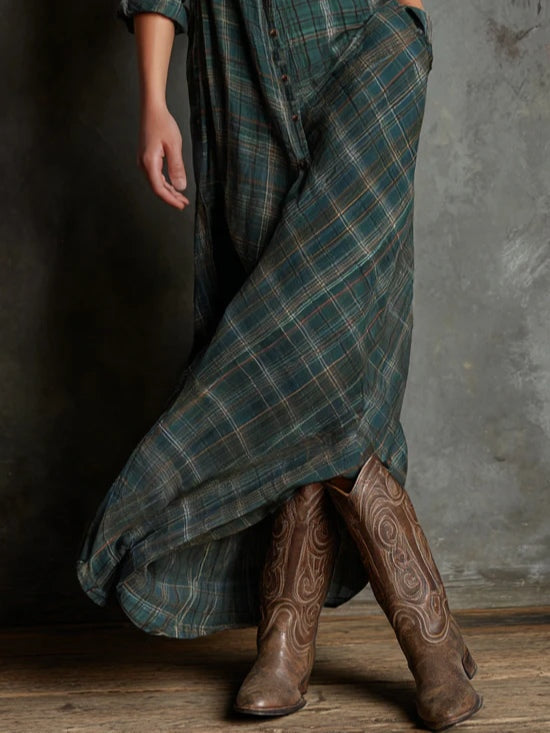 Elle - Checkered Maxi-Dress