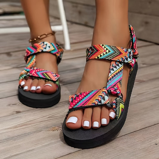 SavannaStride™ | Safari Sandals | Neon Pink Multicolor / 4.5 | Toronty Ottawa