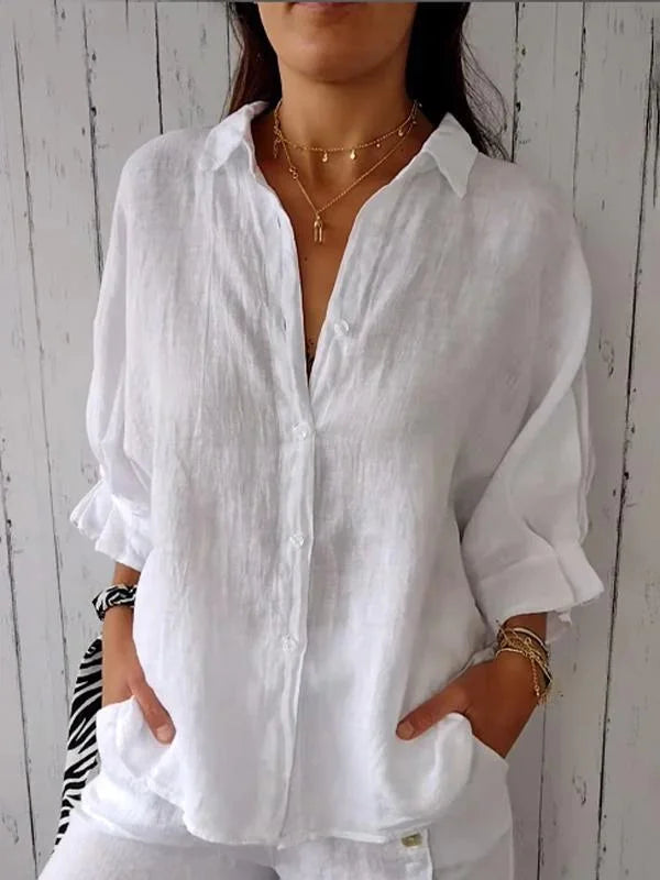 Hannah™ | Button-Up Shirt | White / S | Toronty Ottawa