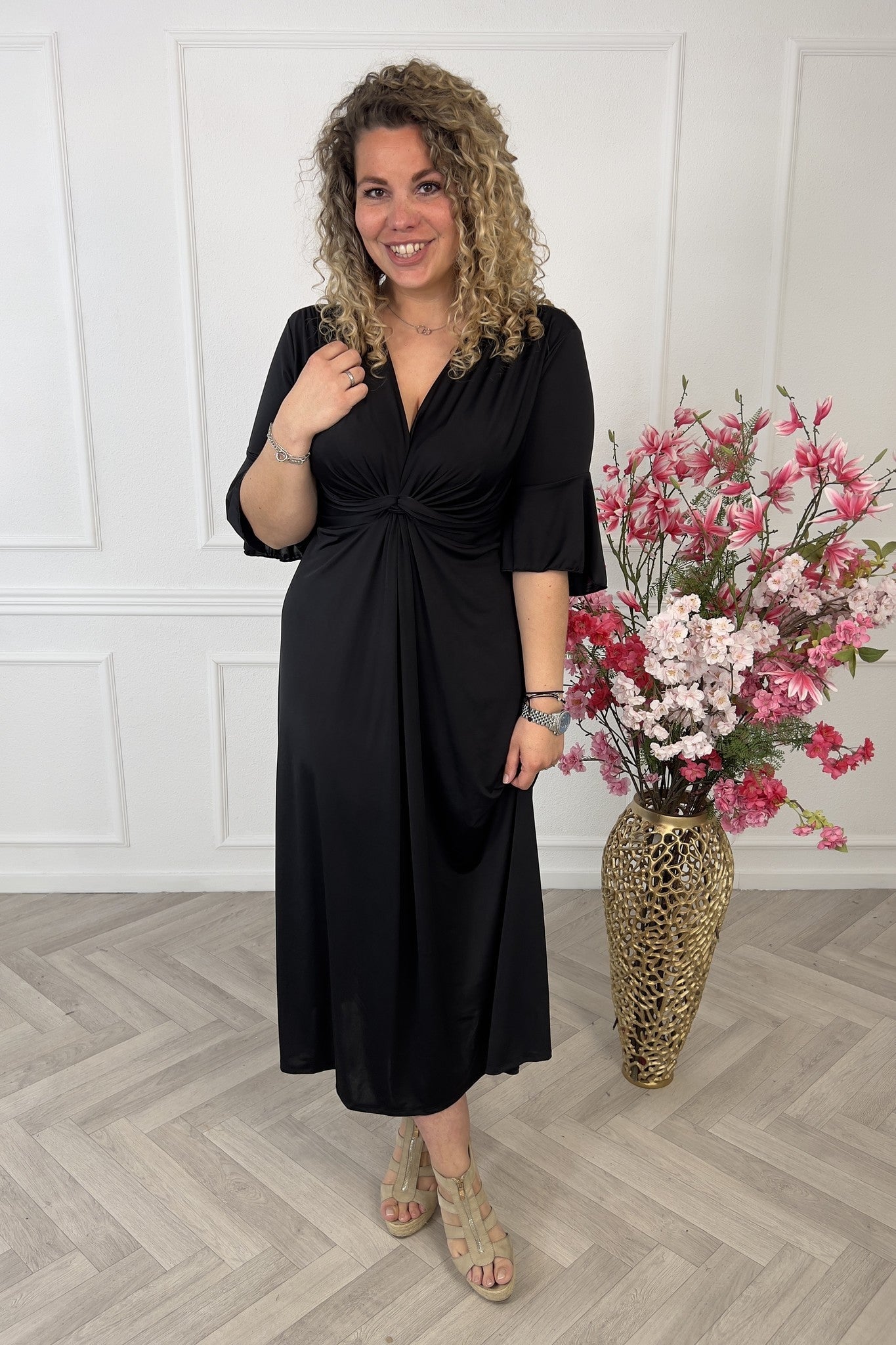 Lenox Soft-Touch Knotted Curve-Friendly Day Dress